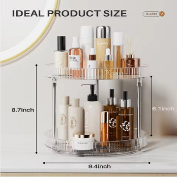 Pack Of 2 Double-layer Turntable Rotating Spice Rack Organization Spinning Organizer