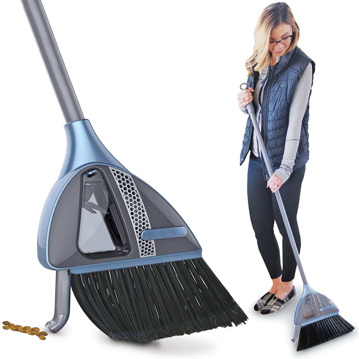 2-in-1 Cordless Sweeper with build in Vacuum Broom