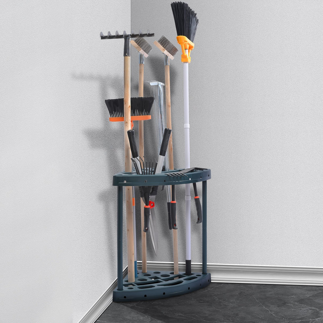 VEVOR Garden Tool Organizer, 19 Slots, Yard Tool Tower Rack For Garage Organization And Storage, Hold Long-Handled Tool Rake Broom Shovel, PP Garden Tool Stand Holder Organizer For Yard, Shed, Outdoor