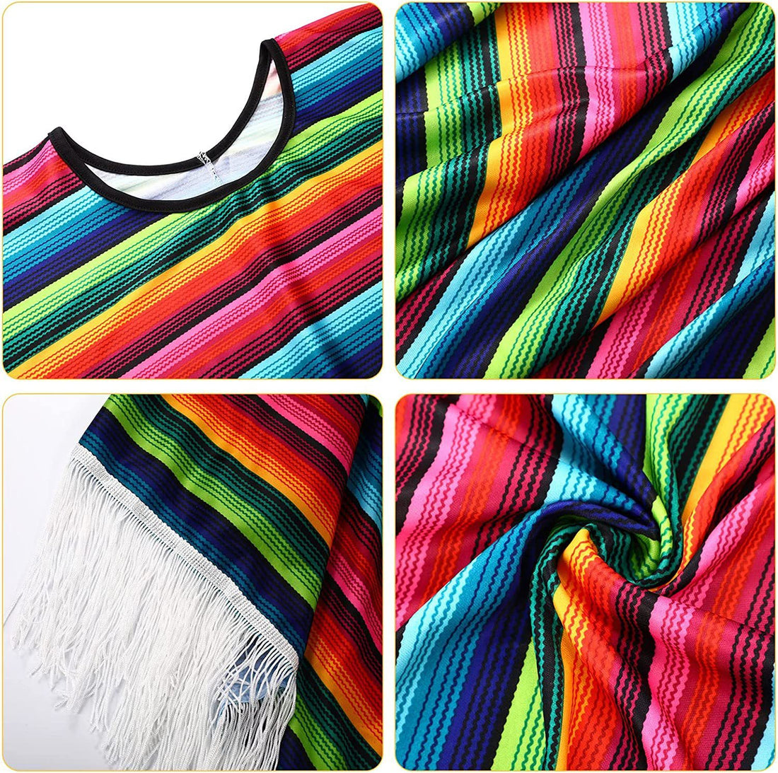 Mexican Cloak Halloween Adult Shawl Children's Cloak Party Beard Hat Party Supplies